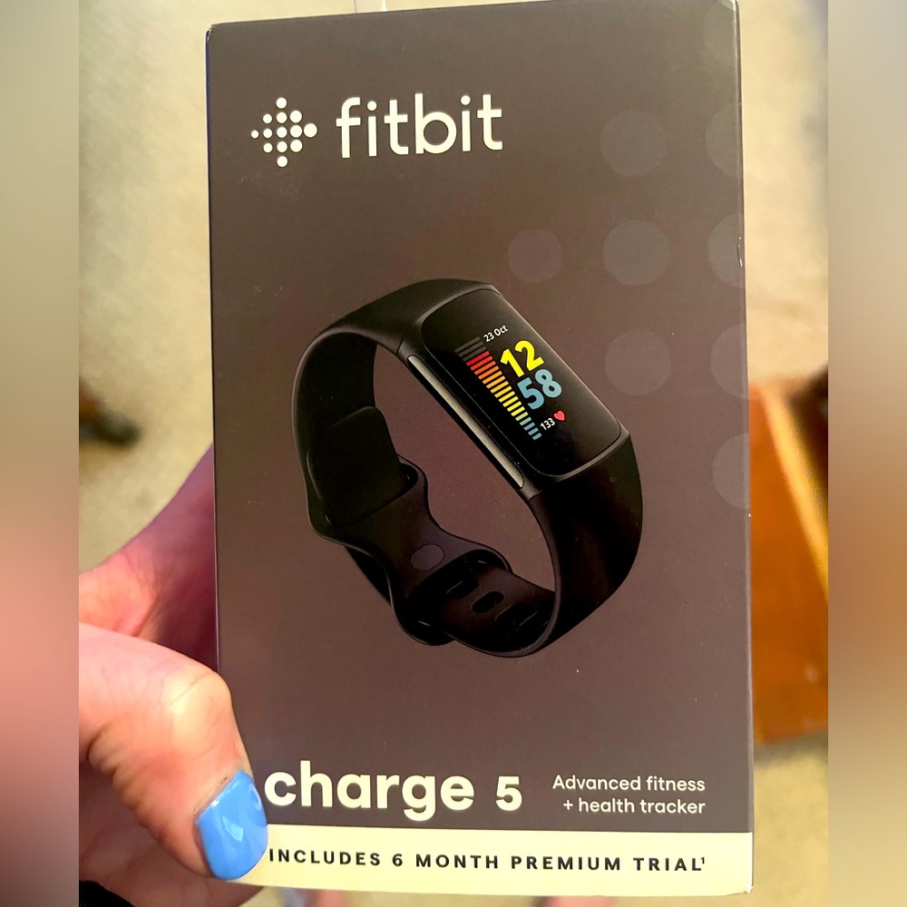 Never opened! Fitbit charge 5 advanced fitness and health tracker